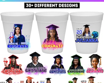 30+ Graduation Styrofoam Cup Canva Editable Template Bundle, Graduation Cup Sticker Template, Customize Styrofoam Cup Canva Template Digital