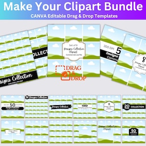 25  Etsy Cliparts Mockup Bundle, Canva Editable Mockup, Digital Product Mockup, Canva Drag and Drop Mockup, Easily Create Your listing image