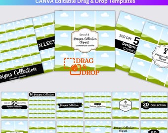 25 Etsy Cliparts-mockupbundel, bewerkbaar canva-mockup, digitaal productmodel, canva-mockup met slepen en neerzetten, maak eenvoudig je listingafbeelding