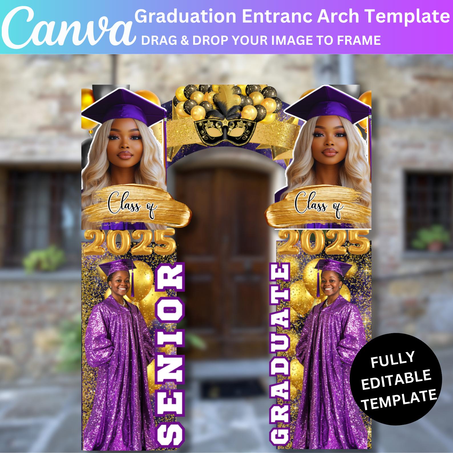 05 Graduation Entrance Arch Canva Template, Graduation Arch Editable ...