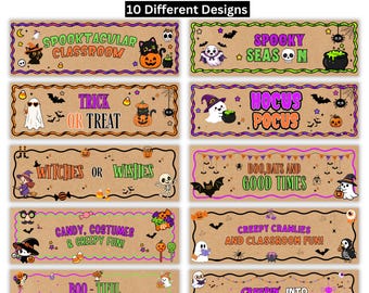 10 Halloween Banner Templates, Editable Canva Halloween Banners, 2x6 Ft Spooky Party Decor, Printable  Trick or Treat Halloween Party Banner