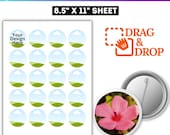 2.25 inch Button Pin Canva Editable Template, Pin Button Template, Sublimation Button Pin Template, Badge Circle Labels, Button Pin Blank
