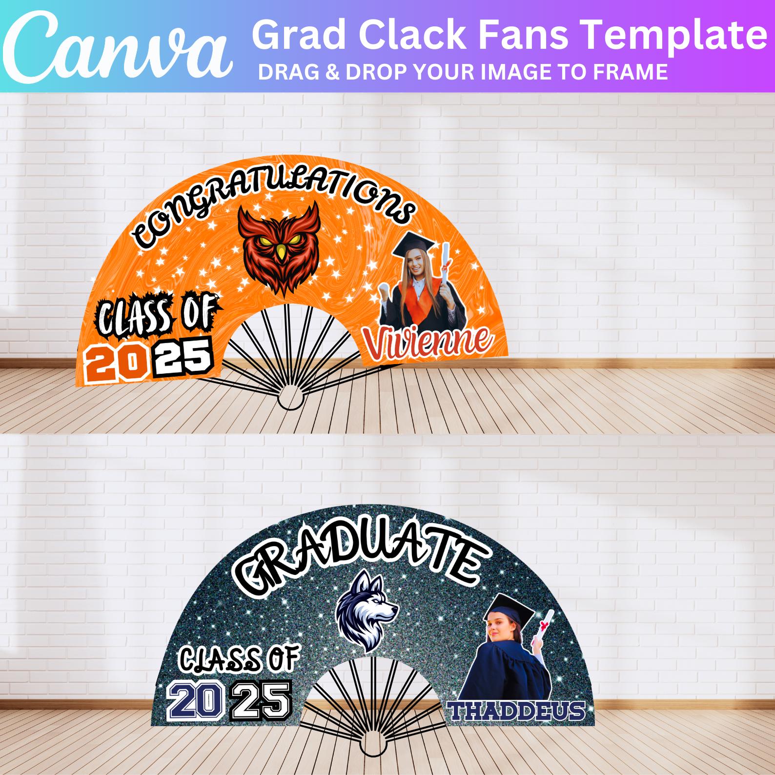 Graduation Clack Fan Canva Editable Template, 2025 Clack Fan Templates ...