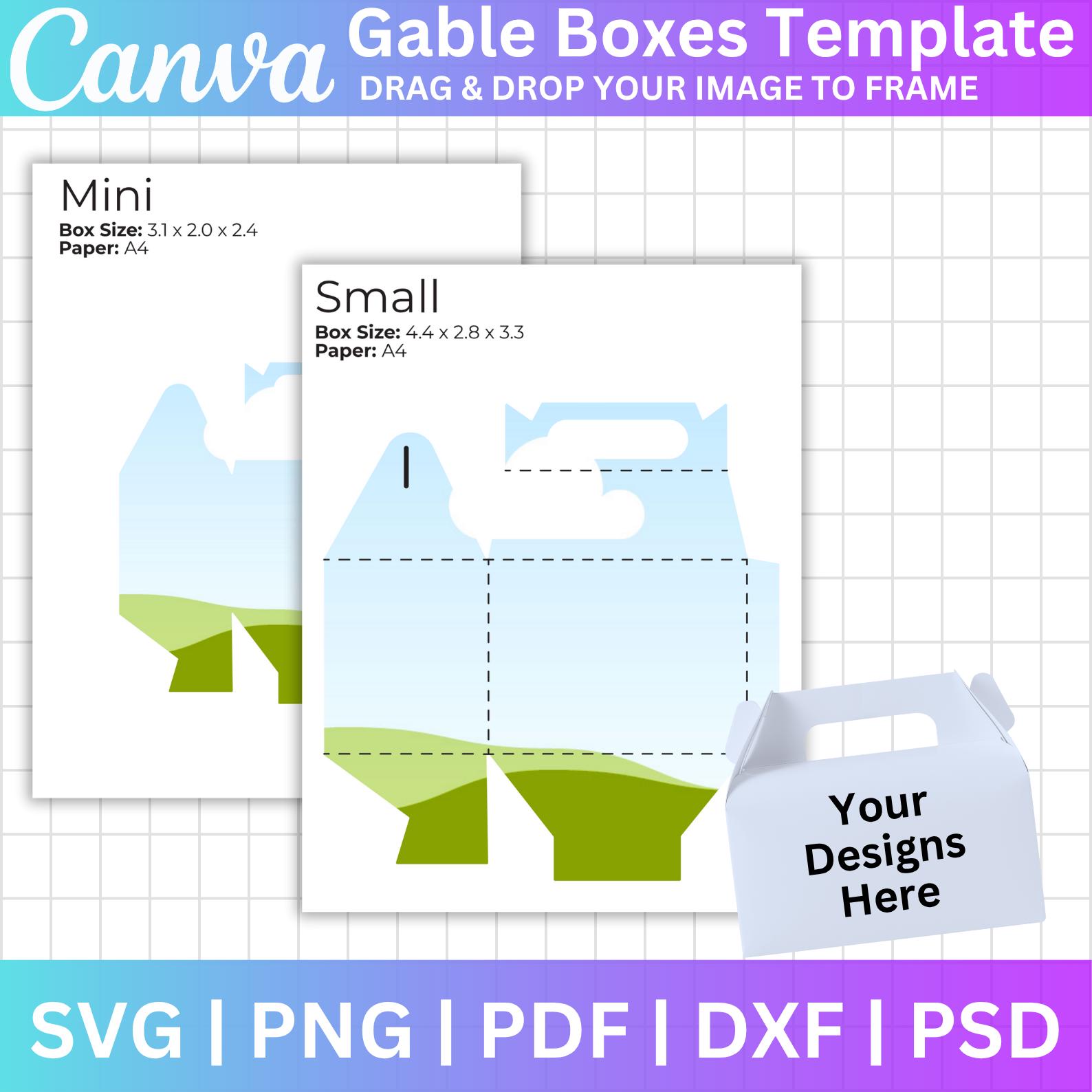 Gable Box Canva Editable Bundle, Gable Box Template, Party Favor Box ...