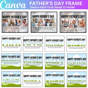 Daddy Canva Editable Frame Template, Papa Photo Frame, Daddy Photo Print, Editable Papa Photo Collage, Fathers Day Gift, Grandpa Present