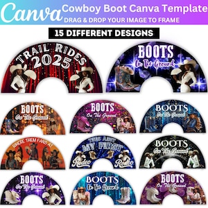 Cowboy Boots Clack Fan Canva Template, Editable Cowgirl Fan Dukes and Boots Clack Fan, Boots On The Ground Clack Fan, Digital Download
