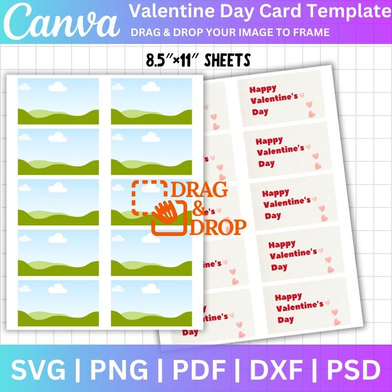 Valentine Day Card Canva Templates, Editable Valentine Day Cards, Jumbo ...