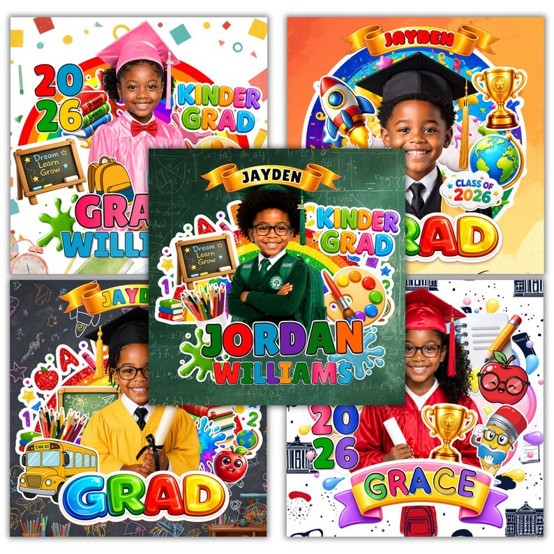 10 Pre‑k Kindergarten Graduation Pin Button Template, Editable Canva ...