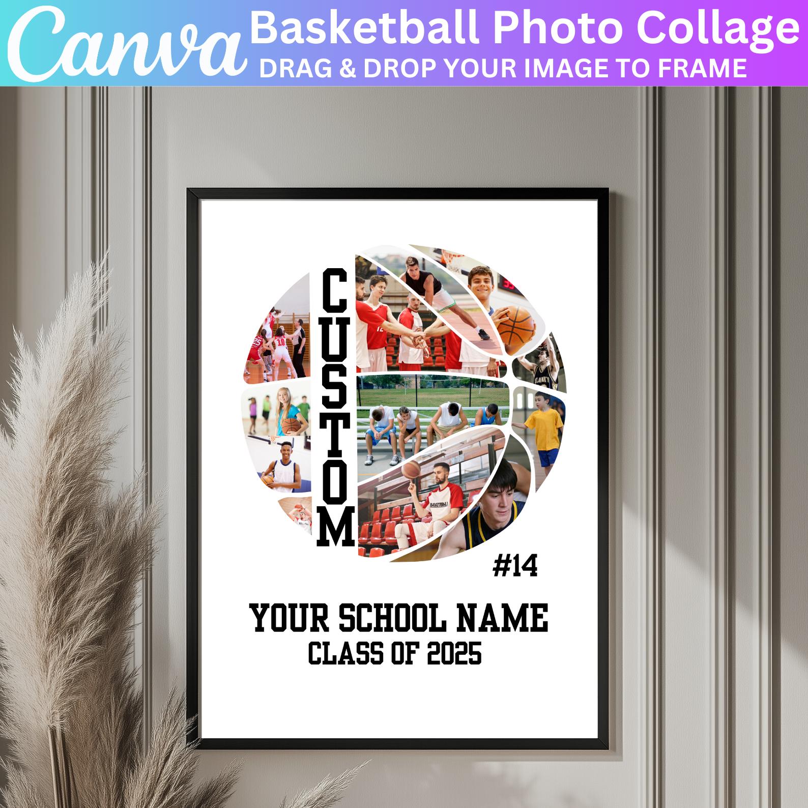 Basketball Editable Frame Basketball 2025 Canva Editable Template, Basketball Frame Design ...