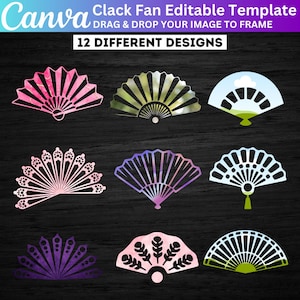 Clack Fan Canva Editable Template, Custom Clack Fan Mockup Bundle, Sublimation DIY Clack Fan, Printable Canva Template, Digital Download