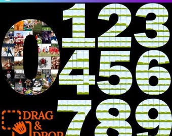 Sports Number Canva Editable Template, 0-9 Number Collage, Canva Photo Collage Frame, Number Photo Print, Easy Drag and Drop