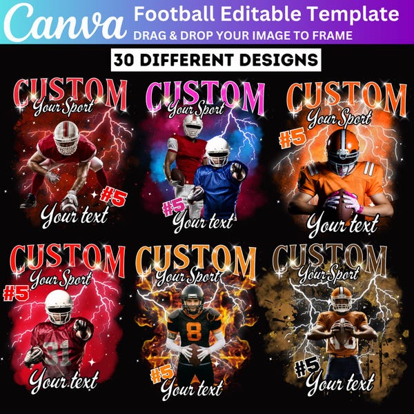 Plantilla editable de Canva para camiseta de mascota de fútbol, megapaquete de fútbol personalizado, sublimación de camisetas de fútbol, collage de fotos de camisetas, archivo digital