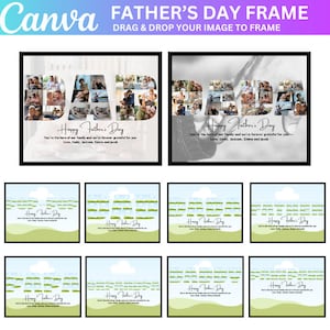 Daddy Canva Editable Frame Template, Papa Photo Frame, Daddy Photo Print, Editable Papa Photo Collage, Fathers Day Gift, Grandpa Present