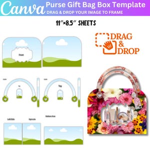 Plantilla de bolso de regalo para el Día de la Madre, bolso de moda editable en Canva, bolso de lujo para mamá, bolso para eventos especiales editable.