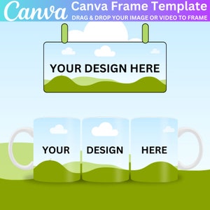 Mockup di tazza da 11 once, Mockup di tazza drag and drop, modello di tazza da 11 once, modello di tazza di Canva, mockup di tazza bianca, mockup di tazza di caffè