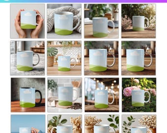 Mug Mockup Canva Template, Ceramic Mug Mockup, Digital Coffee Mug Mockups, Boho Mug Mockup Canva Drag and Drop, Customizable Mug Mockup