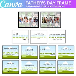 Daddy Canva Editable Frame Template, Papa Photo Frame, Daddy Photo Print, Fathers Day Gift, Grandpa Present, Editable Papa Photo Collage