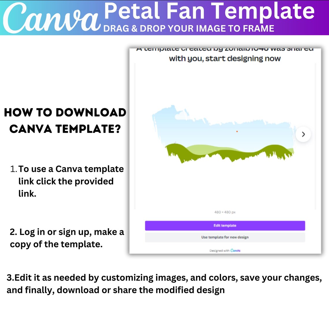 Program Petals Petal Fan Canva Template, Wedding Petal Fan Canva Editable Template ...