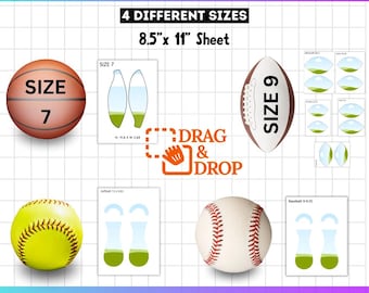 Sports Panel Canva Editable Template Bundle, Football Panel Template, Baseball, Softball, Basketball Panel SVG PNG, Canva Drag And Drop