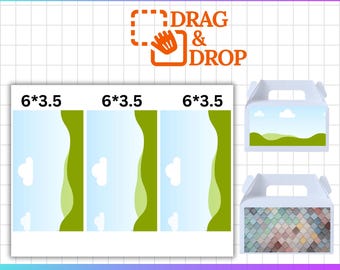 Gable Box Front Label Canva Editable Template, Gable Box Front Label, Party Favor Box Label, Gable Box SVG, PNG, DIY Box Label Template