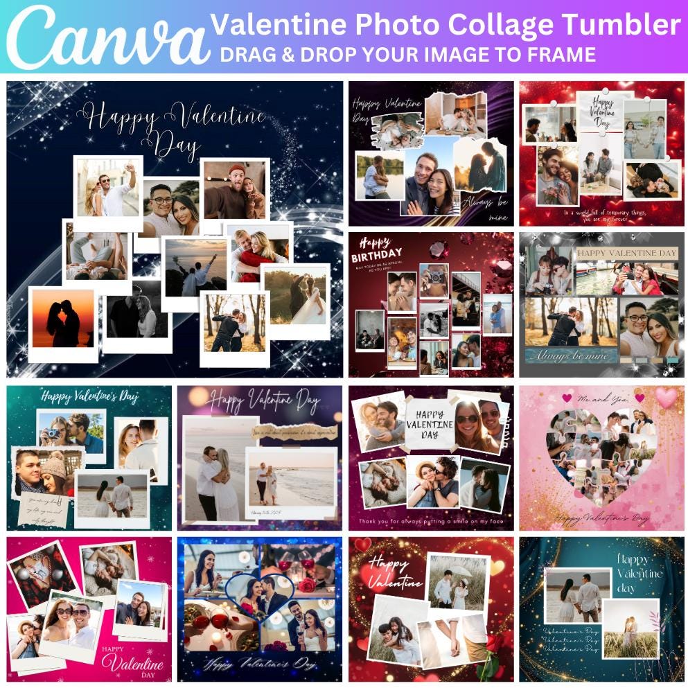 75 Valentine's Day 20 Oz Tumbler Bundle, Add Your Own Photo Love ...