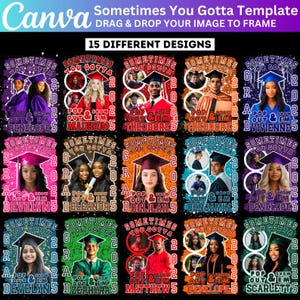 Soms moet je afstuderen Canva bewerkbare sjabloon, afstuderen foto's invoegen Canva ontwerpen, afstuderen Senior 2025 bewerkbare canva ontwerpen