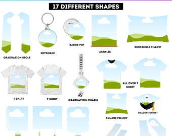 Canva Graduierung Geschenkset Mockup Bundle, Graduierung Canva Mockup für Sublimation, Canva editierbar, Grad Stola Hat T-Shirt, fügen Sie Ihr Design ein