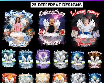 Redigerbar t-shirt med Canva-motiv och motiv för kärleksfullt minne, Canva-design för begravning, bakgrund för himmelstrappan, begravningsfirande