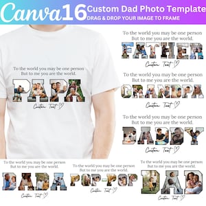 Plantilla personalizada de Canva para foto de papá, plantilla editable de collage de fotos personalizado, regalo personalizado para el Día del Padre, regalo con foto impresa para el abuelo