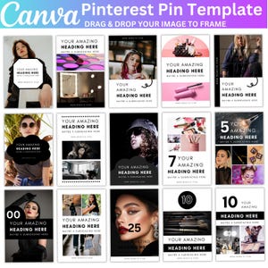 100+ Pinterest Pin Canva Editable Template, Pinterest Blogger Template, Canva Pinterest Pin Marketing Designs, Viral Pin Template Digital