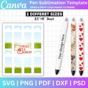 Pen Wrap Sublimation Template, Epoxy Pen Wrap Template, Canva Editable Wrap, Pen Wrap Svg Png dxf, Pen Wrapper Template, Glitter Pen Wraps