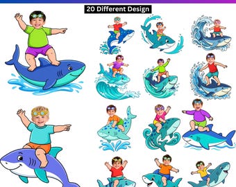 20 Shark Rider Add Face Printables, Kids Ocean Craft, Shark Birthday Party Decor, Summer Photo Activity, Printable Classroom Display