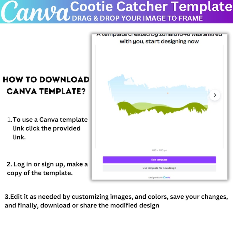 Cootie Catcher Template, Canva Editable Fortune Teller Design, DIY ...