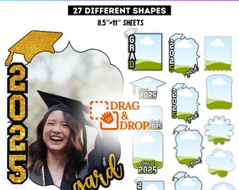 Paquete de plantillas para abanico de graduación 2025, plantilla editable de paleta de graduación en Canva, abanico de graduación personalizado, abanico de graduación 2025, pastel de graduación