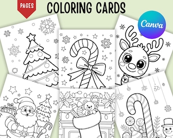 20 Christmas Coloring Pages, Printable Holiday Arts for Kids, Christmas Coloring Book, Christmas Craft, Christmas Activities, Digital