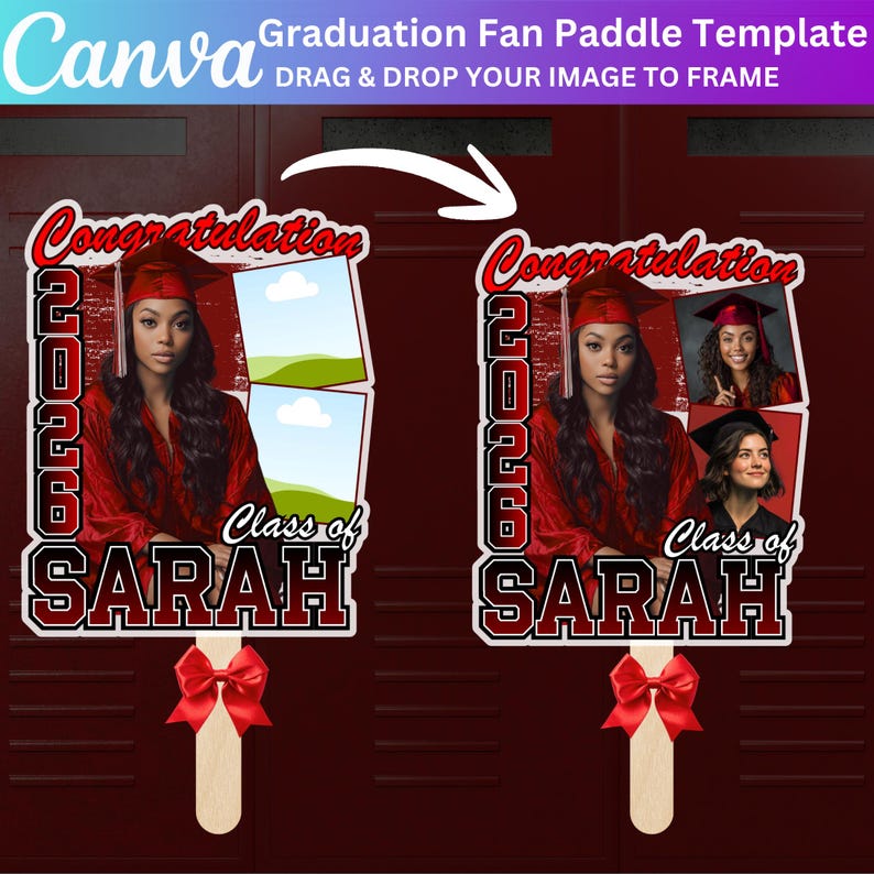 Graduation Fan Paddle 2026 Template, Senior Class of 2026 Grad Photo ...