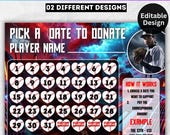 Baseball Fundraiser Calendar 2025 Canva Editable Template, Canva Pick a Date Baseball Fundraiser, Baseball Fundraiser Template,