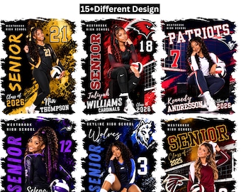 Volleyball T Shirt Canva Template, Editable Volleyball Team Shirt Design, Custom Player Jersey, Senior Night Sports Tee, Bootleg Template
