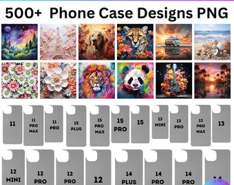 Handyhülle-Vorlage 500+ Designs PNG-Bundle, Sublimationsvorlage für iPhone-Hüllen, iPhone-Hüllen-Vorlagenpaket, Smartphone-Hüllen-Vorlage