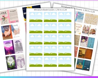 Plantilla editable de Canva para portadas de minilibros, minilibros personalizados, libros para frascos editables en Canva, libros en miniatura SVG PNG, libros diminutos para leer.