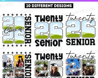 10 Senior Class of 2026 Canva Template, Editable Senior Frame 2026 Template, Graduation High School, Add Your Own Photo Senior 2026 Digital