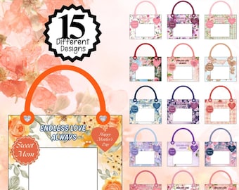15 plantillas de cajas de regalo para el Día de la Madre, cajas editables en Canva, empaques imprimibles para regalos, regalo de lujo estilo diseñador para mamá