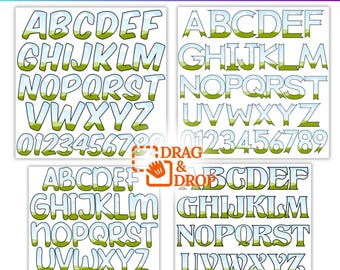 Editable Canva Uppercase Letters & Number Bundle, Editable Canva Template, Canva Drag and Drop Alphabet, Canva Frame Template, Digital File