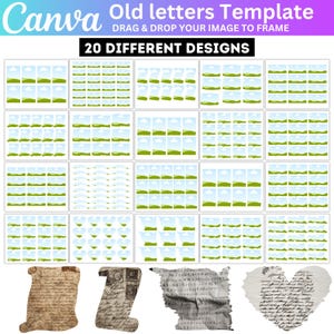 Old Letters Junk Journal Canva Editable Template, Junk Journal Kit Craft Papers, Drag and Drop Journal Frame, Digital Papered Junk Journal