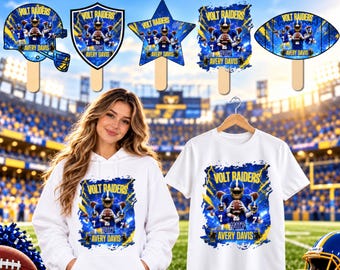 05 Football Fan Paddle Templates, Canva Editable Football Fan Designs, Game Day T Shirt, Senior Night Fan Gear, Football Team Party