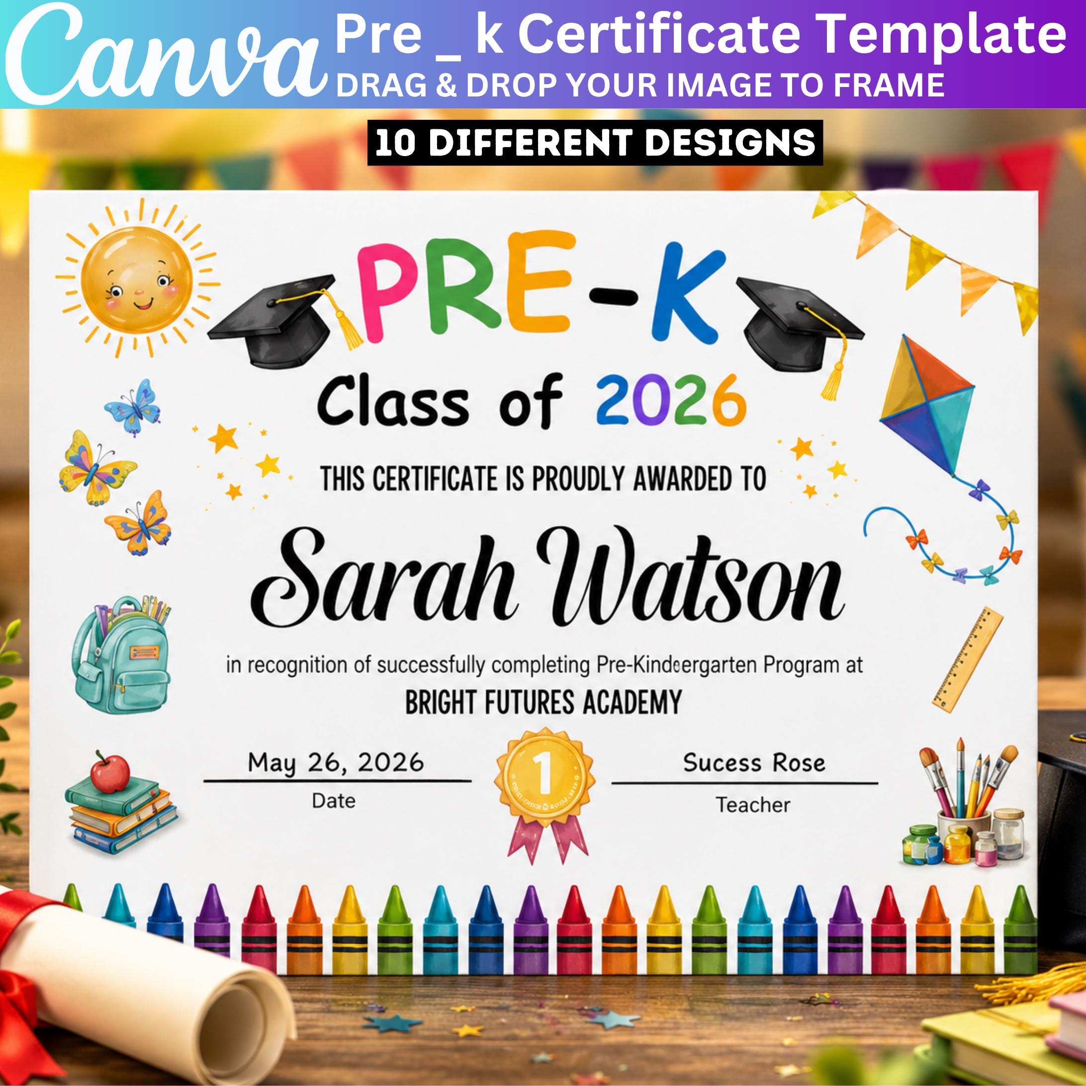 10 Preschool Graduation Certificate Template, Pre K Diploma ...