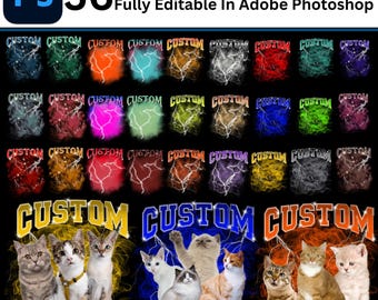 Custom Pets Bootleg Rap Tee PSD-bundel, Photoshop Dogs Hip-Hop T-shirtsjabloon, Custom Bootleg T-shirtontwerpen, Digitale download