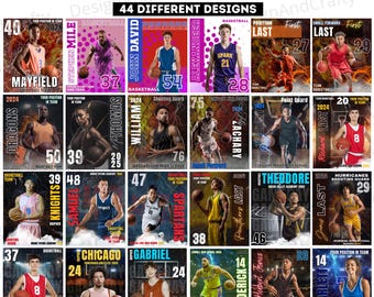 44 Basketball Poster Canva Editable Template, Sports Photography Basketball Template, Basketball Senior Night Banners, Sport Poster Template