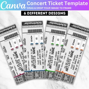 Konzertkarte Canva bearbeitbare Vorlage, benutzerdefiniertes Ereigniskarte, Geburtstagsgeschenk, Ticketmaster Design, ÜberraschungsKonzertkarten, digitaler Download