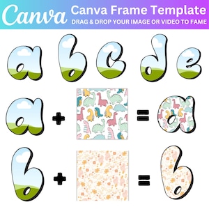 Canva Alphabets Template, Canva Alphabet Font, Canva Frame Template, Your Own Pattern, Easy Drag and Drop, Editable Canva Letters template